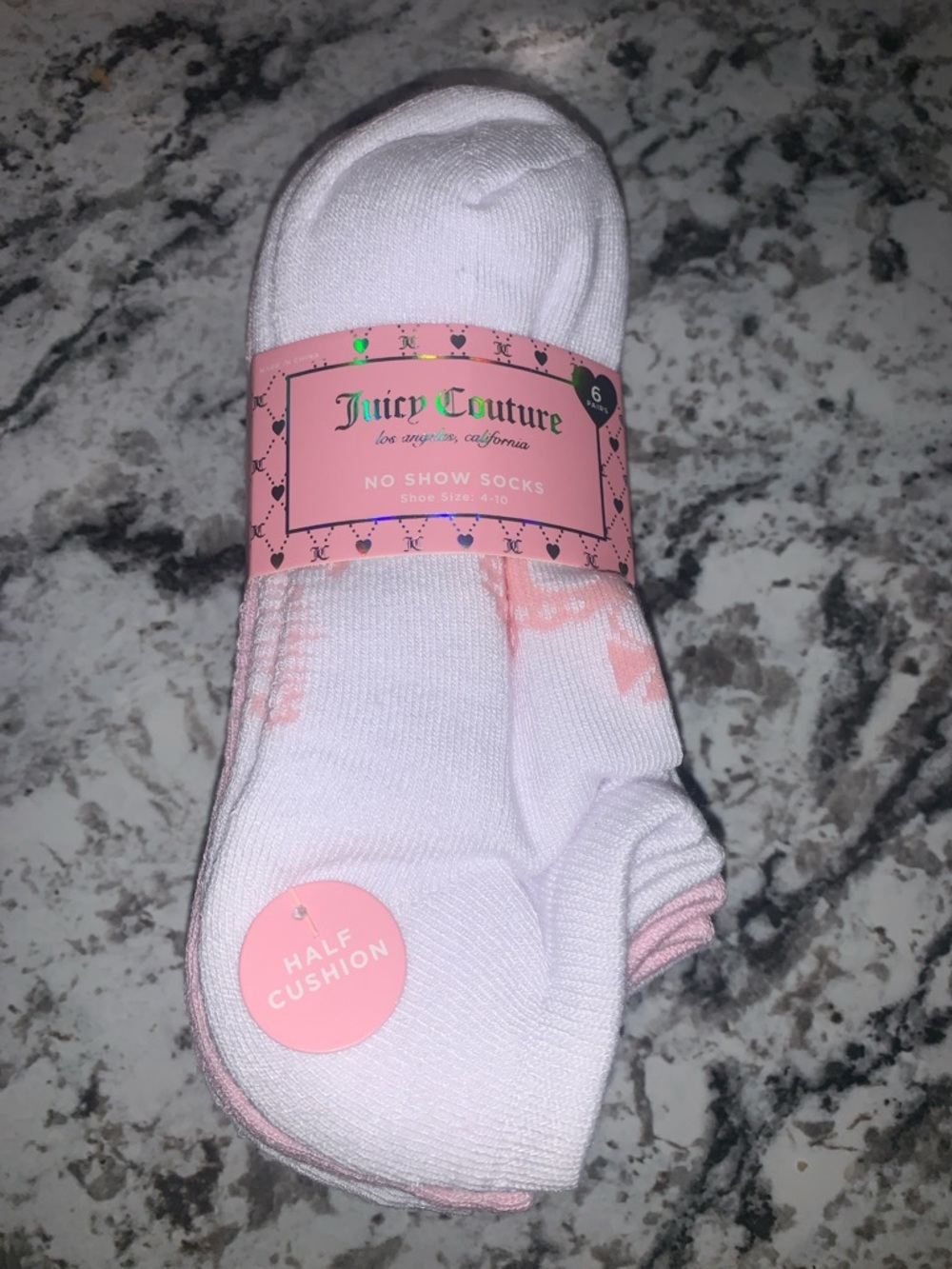 🆕- Juicy Couture White No-Show Women’s 🧦 Socks